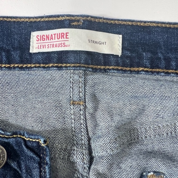 Levi’s signature Strauss Men's Blue Jeans 32/32 straight leg dark wash - Picture 5 of 6